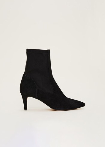 Phase Eight Suede Sock Boots Black USA | 9651308-AV